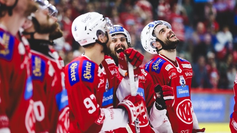 Die KAC-Cracks haben nach der 2:1-Führung im Finale gut lachen. (Bild: GEPA pictures)