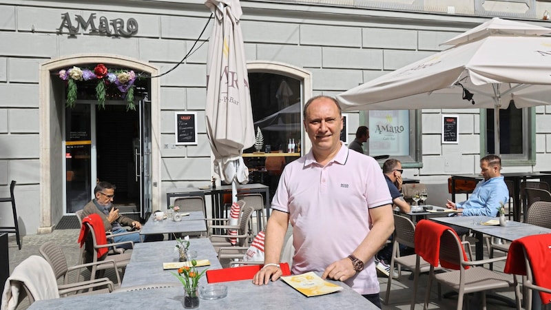 Vom Problem- zum Genießer-Eck: Kened Baftiai und sein Amaro überzeugen mit edlen Tropen und einem Gastgarten in Wurfweite zum imposanten Grazer Rathaus. (Bild: Christian Jauschowetz)