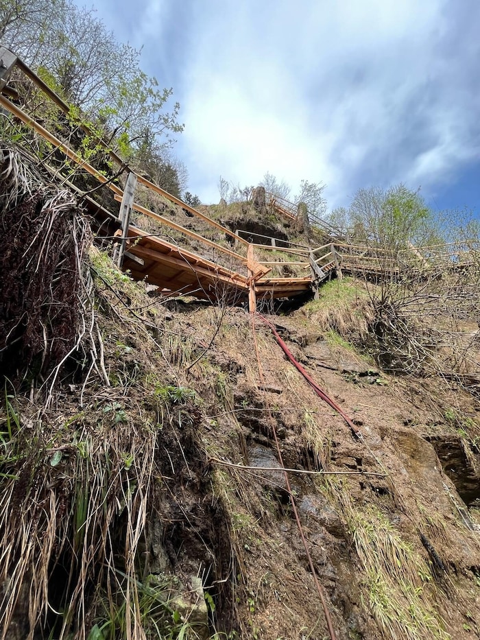 A mudslide tore down all the jetties. 
