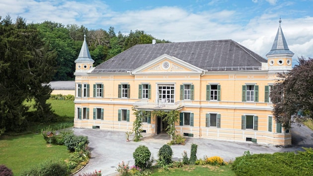 Schloss Uhlheim wurde von Josef Ritter von Uhl erbaut. Als er starb, übernahmen zuerst sein Bruder und dann sein Schwager den Besitz. 1965 wurde das Haus von den neuen Eigentümern zum Weingut mit Lagerhallen und imposantem Gewölbekeller umgebaut. (Bild: Remax)