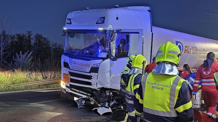 Auf diesem Lkw war flüssiger Stickstoff geladen.