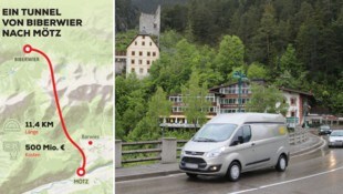 Die Variante soll nicht nur günstiger als der Fernpass-Scheitel- (160 Mio. Euro) und Tschirganttunnel (350 Mio. Euro) sein, sondern weitere Vorteile mit sich bringen. (Bild: Krone Kreativ, Christof Birbaumer, Krone KREATIV)