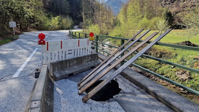 Die Gefahrenstelle wurde ordentlich abgesichert,