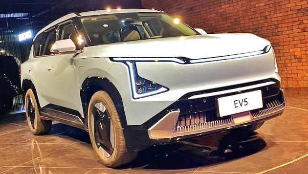 This is how the Kia EV5 is coming to Europe. (Bild: Stephan Schätzl)