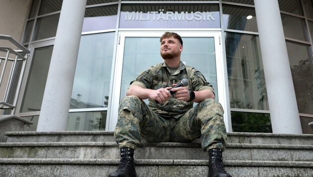 Lukas Polansky has found his happiness in military music: whether at the festival concert in Grafenegg or as a trombone and tenor horn section leader. (Bild: Molnar Attila)