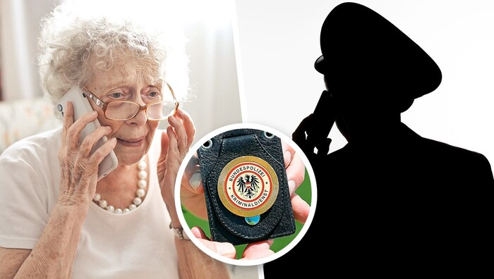 Achtung, falsche Polizei! Echte Beamte zeigen aufgefordert ihren Dienstausweis. Pensionisten ...