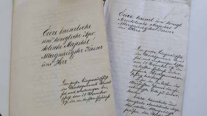 The application for town status was submitted in beautiful handwriting.