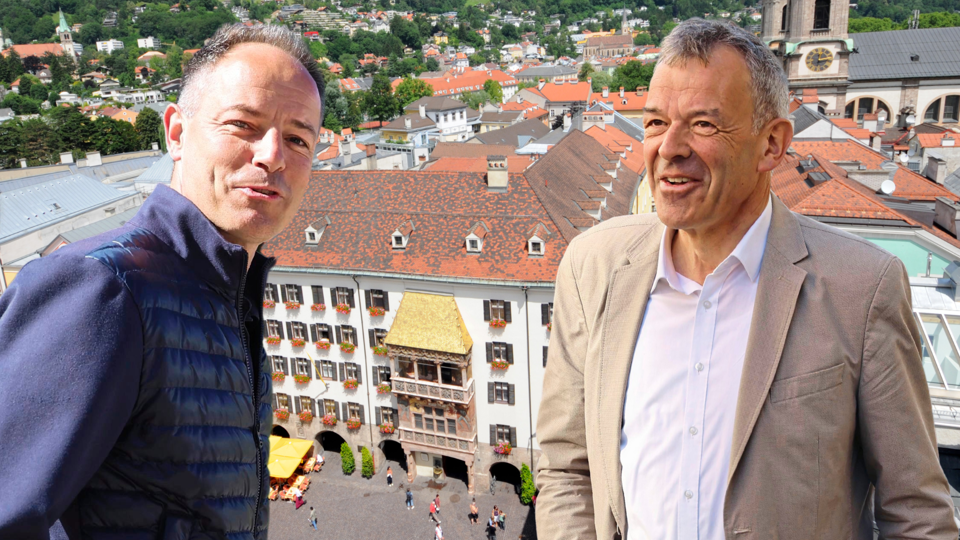 Incumbent Georg Willi (right) made it to the run-off. This was missed by FPÖ candidate Markus Lassenberger (left) - but he was able to achieve another partial success. (Bild: Christof Birbaumer)