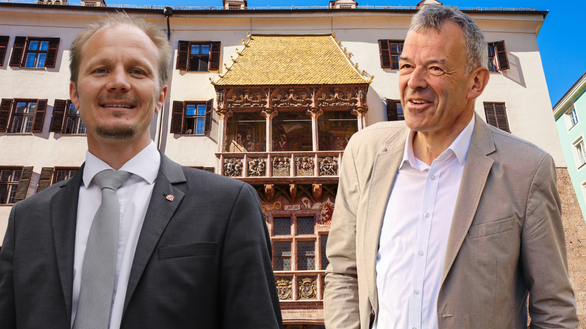 Vajon Johannes Anzengruber (balra) szenzációt okoz majd a második fordulóban a hivatalban lévő Georg Willi ellen? (Bild: Christof Birbaumer)