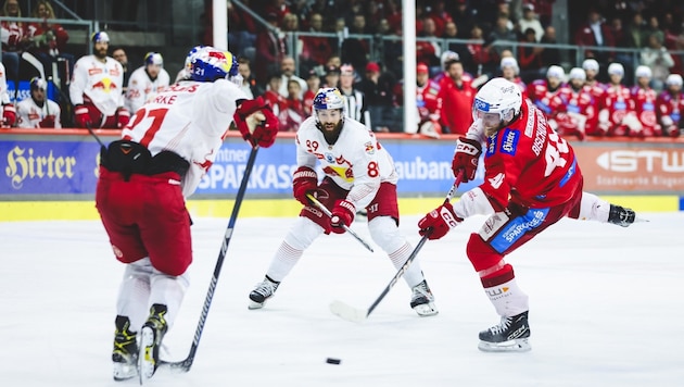 Two goals and five assists after four league games: ice bull Bourke (left). (Bild: GEPA pictures)