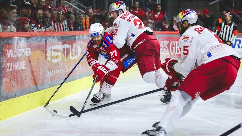 KAC-Kapitän Thomas Hundertpfund traf in Minute 10 zur 1:0-Führung. (Bild: GEPA pictures)