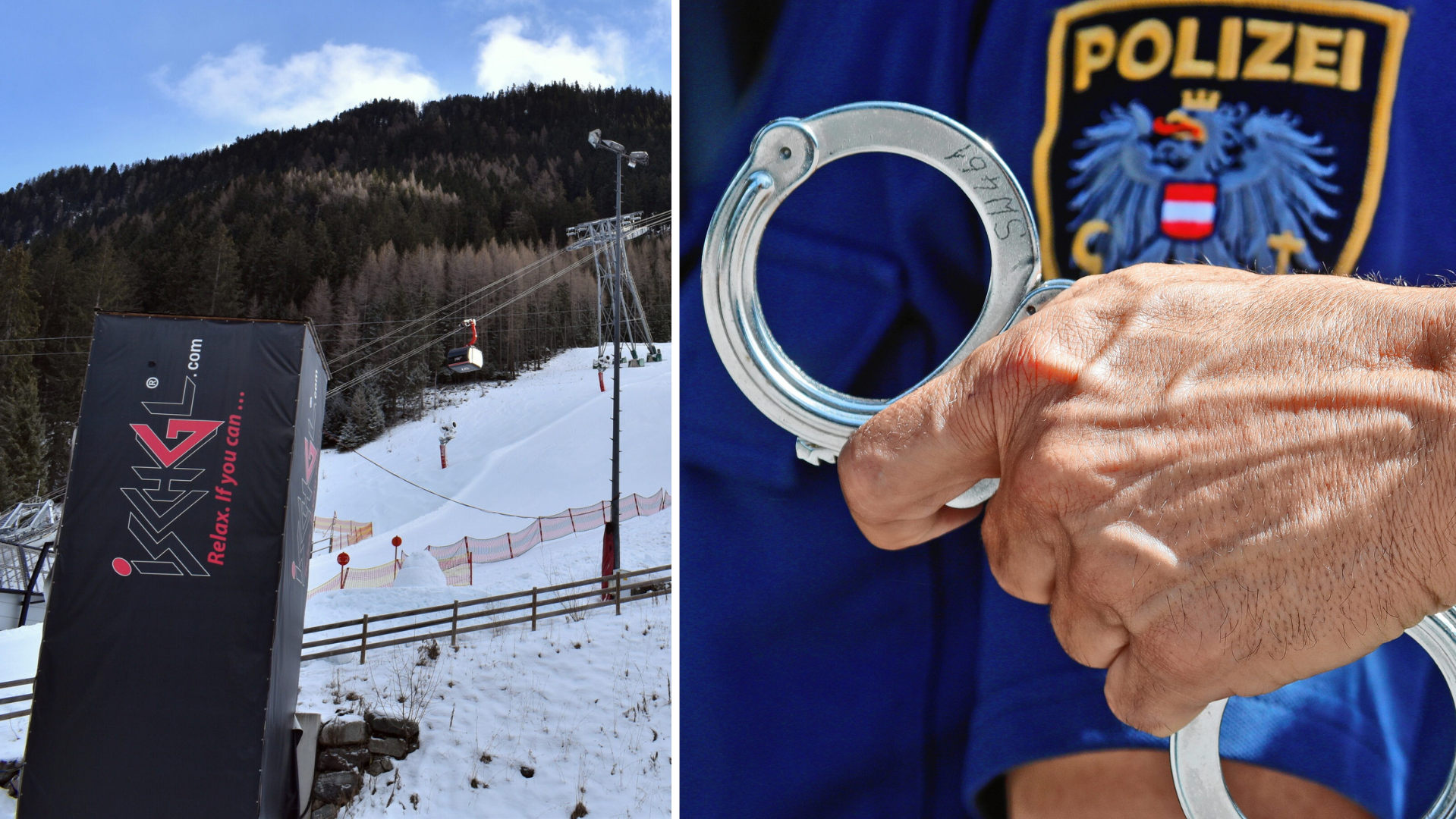 In Ischgl, the man looked too deeply into his glass. He became aggressive again when arrested. (Bild: Christof Birbaumer/Manuel Schwaiger/Krone KREATIV)