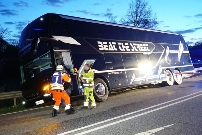 The singer's tour bus is said to have overturned on the A24.