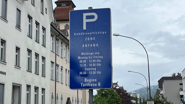 Paid parking zone in the Bregenz pre-monastery (Bild: SoS)