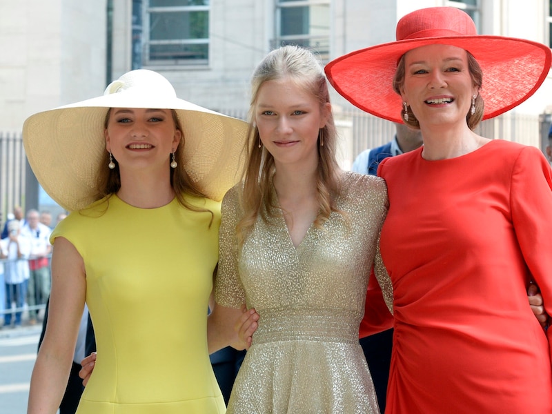 Crown Princess Elizabeth, Princess Eleonore and her mother Queen Mathilde (Bild: Thierry Charlier / Camera Press / picturedesk.com)