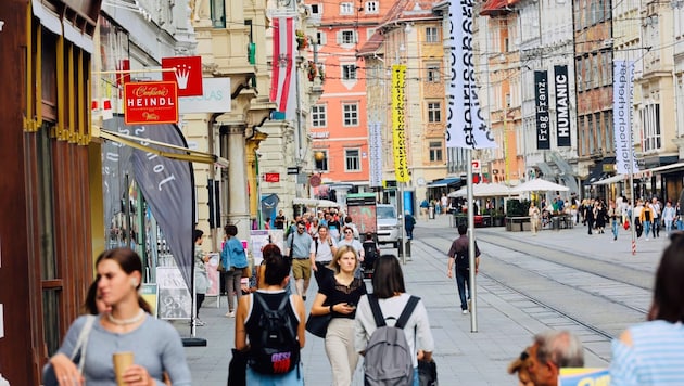 Graz belvárosi kereskedelmét a következő mélyütés fenyegeti. (Bild: Christian Jauschowetz)