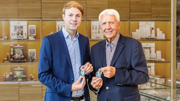 Jacques-Lemans-Gründer Alfred Riedl (rechts) und sein Sohn Andreas