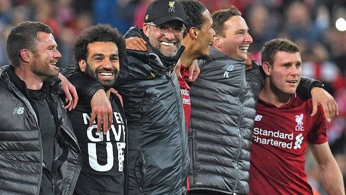 7. Mai 2019: Jürgen Klopp jubelt mit seinen „Mentalitäts-Giganten“ nach dem Wunder gegen ...