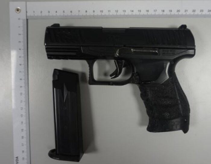 The suspected alarm gun was recovered by the police.