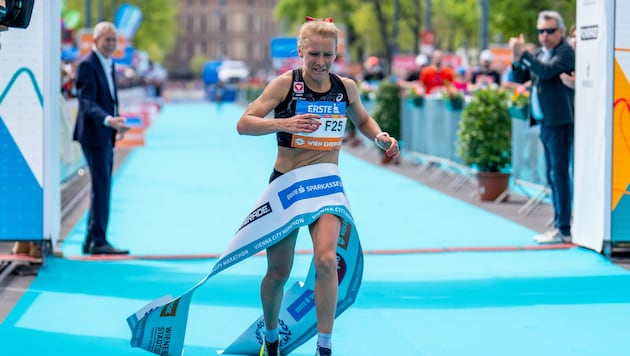 Last year, Julia Mayer broke Austria's marathon record for the first time at the VCM. (Bild: GEPA pictures)