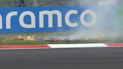 Aufregung um brennendes Gras am ersten Tag des Grand-Prix-Wochenendes in China. (Bild: X.com)