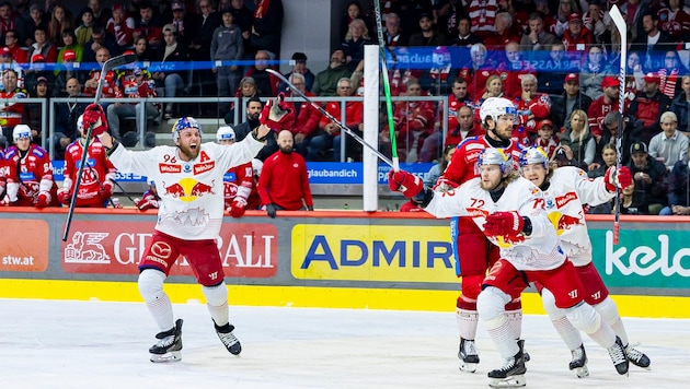 Nicolai Meyer (second from right) gave Salzburg an early 1:0 lead. (Bild: GEPA pictures)