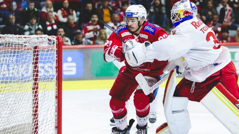 Niki Kraus und der KAC konnten Salzburg-Goalie Tolvanen zwei Drittel kaum gefährden. (Bild: GEPA pictures)