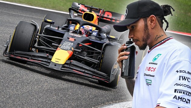Max Verstappen (left) took pole position, Lewis Hamilton only finished 18th. (Bild: APA/AFP/Hector RETAMAL)