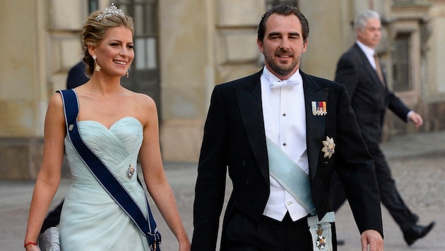 Prinz Nikolaos und Prinzessin Tatiana 2013 auf der Hochzeit von Prinzessin Madeleine von Schweden (Bild: APA/AFP PHOTO/JONATHAN NACKSTRAND )