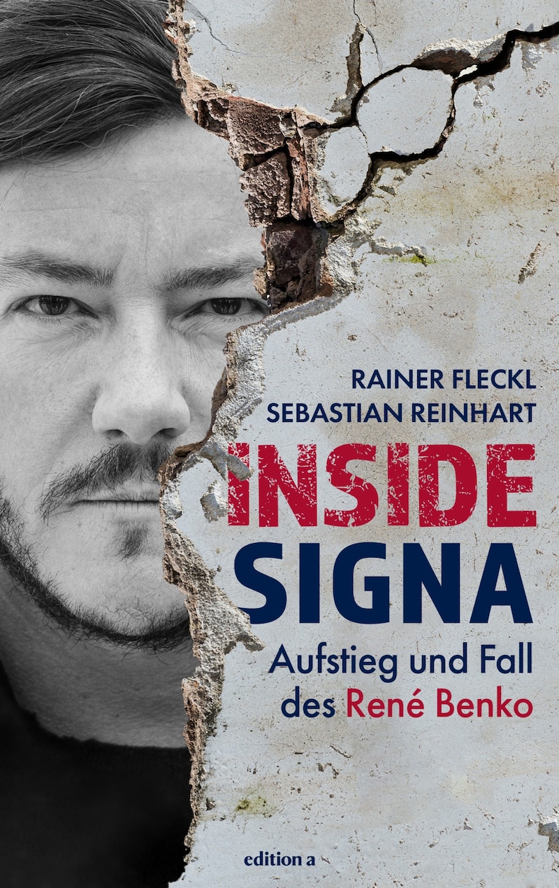 A "Krone" befektető újságíró Rainer Fleckl és Sebastian Reinhart írta a Signa-főnökről szóló thrillert (az edition-a kiadónál jelent meg). (Bild: edition a)