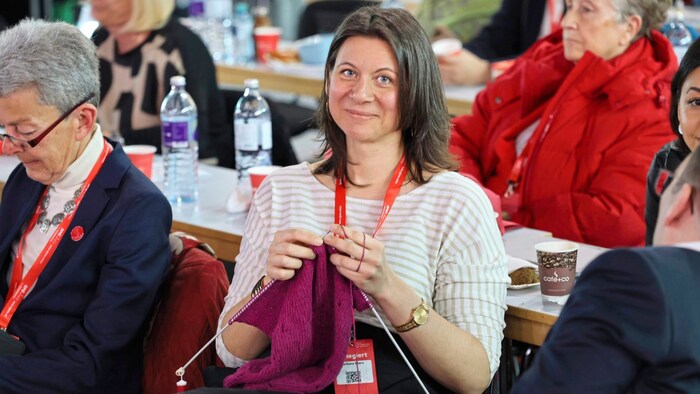 There was also time for knitting.