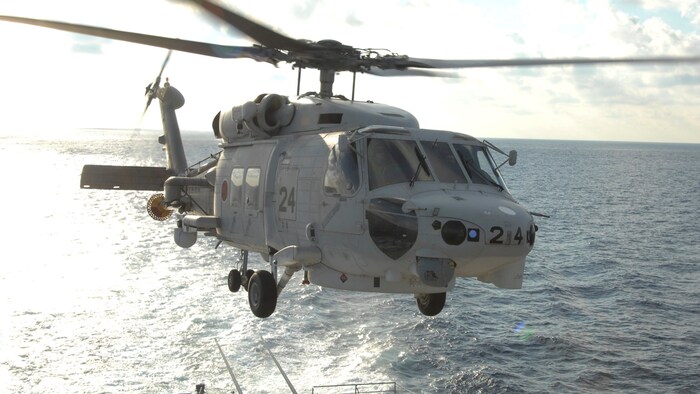 Zwei Hubschrauber von Typ Sikorsky SH-60K (Bild) sollen bei einer nächtlichen Übung kollidiert und abgestürzt sein.