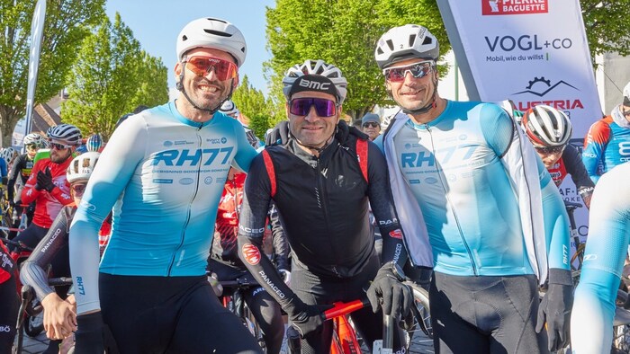Ex-pros among themselves: René Haselbacher with Paco Wrolich and Andreas Klöden.