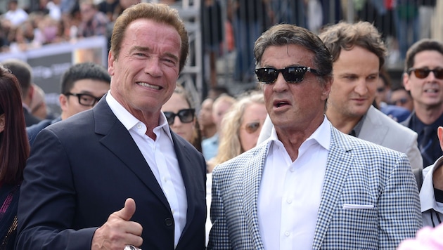 Former arch-enemies, now best friends: Arnold Schwarzenegger and Sylvester Stallone ... (Bild: www.PPS.at)