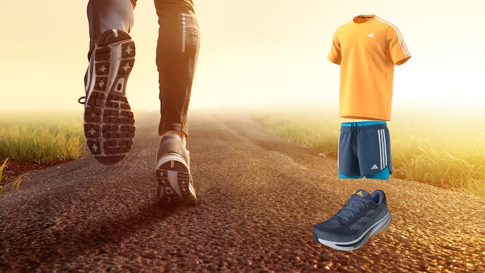 Das Herren Laufoutfit von Adidas mit dem Supernova Rise Laufschuh.