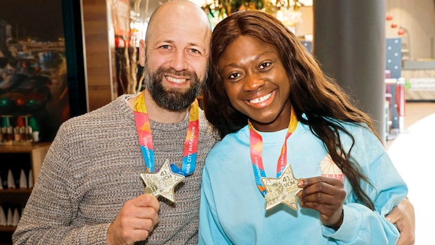 Bobby und Abena Stanic, Schlusslichter des 41. Vienna City-Marathons (Bild: Klemens Groh )