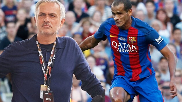 Jose Mourinho (left): If it's up to ex-Royal boss Rivaldo, he'll soon be Barca coach. (Bild: AFP, AP)