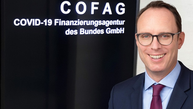 Andreas Ottenschläger sits on the COFAG advisory board for the ÖVP. A well-known company in which he holds shares made a profit for the first time thanks to the aid money paid out by COFAG. (Bild: Parlamentsdirektion/PHOTO SIMONIS, Krone KREATIV)