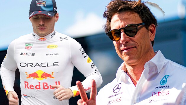Is there something going on between Max Verstappen (left) and Toto Wolff? (Bild: EPA)