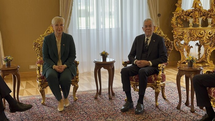 Sloweniens Präsidentin Nataša Pirc Musar und Österreichs Bundespräsident Alexander Van der ...