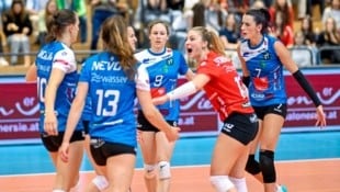 Die TI-Volleyballerinnen wollen am Dienstag den ersten Meistertitel holen. (Bild: GEPA pictures)