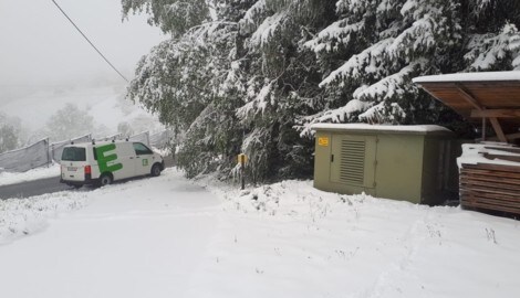 In der Südsteiermark sorgte der Neuschnee für etliche Stromausfälle.  (Bild: Energie Steiermark)
