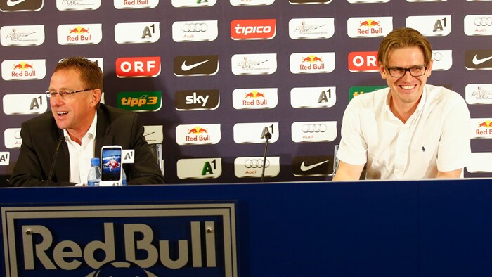 Ein Bild aus gemeinsamen Salzburger Zeiten: Ralf Rangnick (l.) und Christoph Freund.
