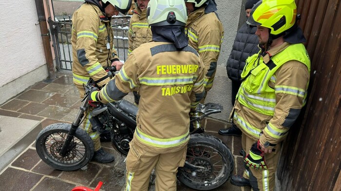 The moped had been illegally parked in the basement of a residential building.