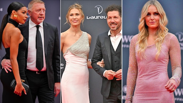 The red carpet at the Laureus Sports Awards provided the ideal platform for top international sports celebrities. (Bild: AP)