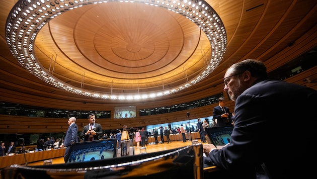 Austria's Foreign Minister Alexander Schallenberg in Luxembourg on Monday (Bild: APA/BMEIA/MICHAEL GRUBER)