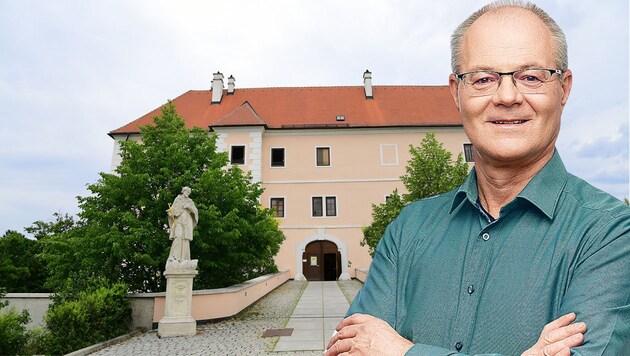 Peter Köck is the Greens' lead candidate for more control in the town hall. (Bild: Die Grünen Vösendorf, Patrick Huber, Krone KREATIV)