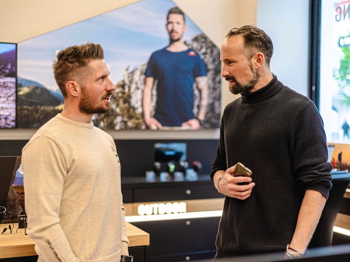 Marcel Hirscher in conversation with "Krone" reporter Alex Hofstetter