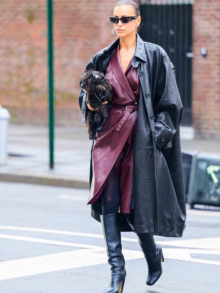 Irina Shayk in the Matrix look in New York