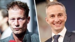 Til Schweiger nannte Jan Böhmermann ein „Brechmittel“ und schilderte, dass er ihm gerne „eine Schelle“ verpassen würde. Der TV-Satiriker konterte mit einer „Gegendarstellung“. (Bild: Christian Charisius / dpa / picturedesk.com Future Image / Action Press / picturedesk.com, Krone KREATIV)